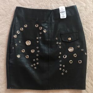 LF Black Faux Leather Skirt